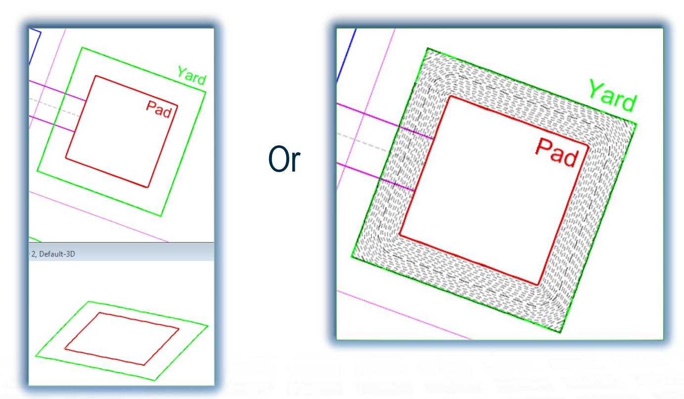 Yard without and with Contours Without and With Contours